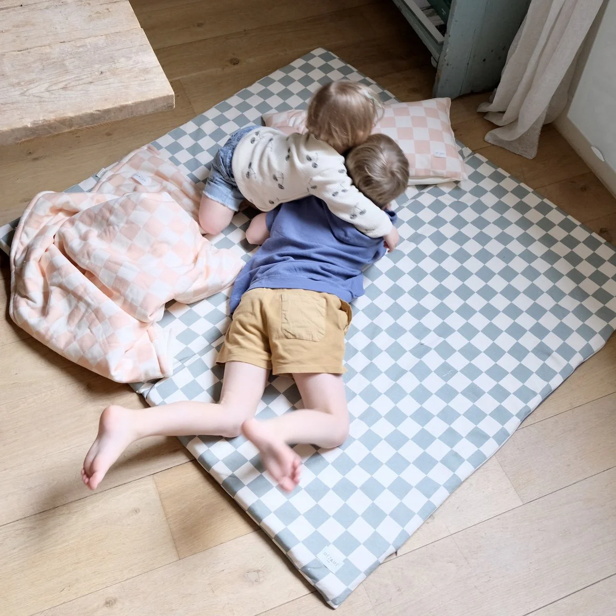 Tapis de vie Damier Céladon - Image 3