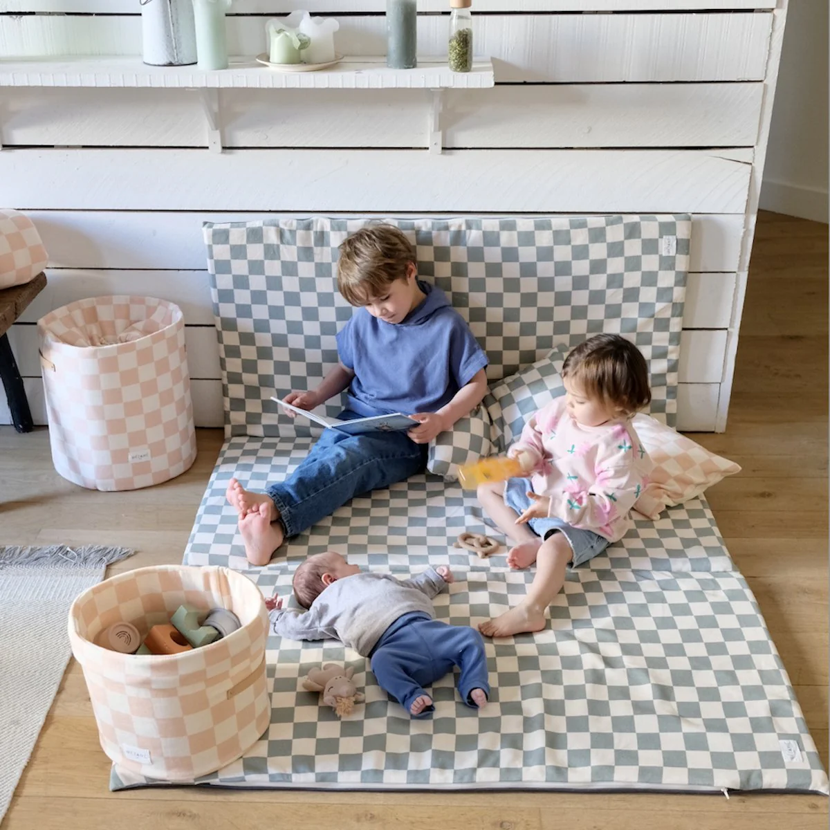 Tapis de vie King Size Damier Céladon - Image 3