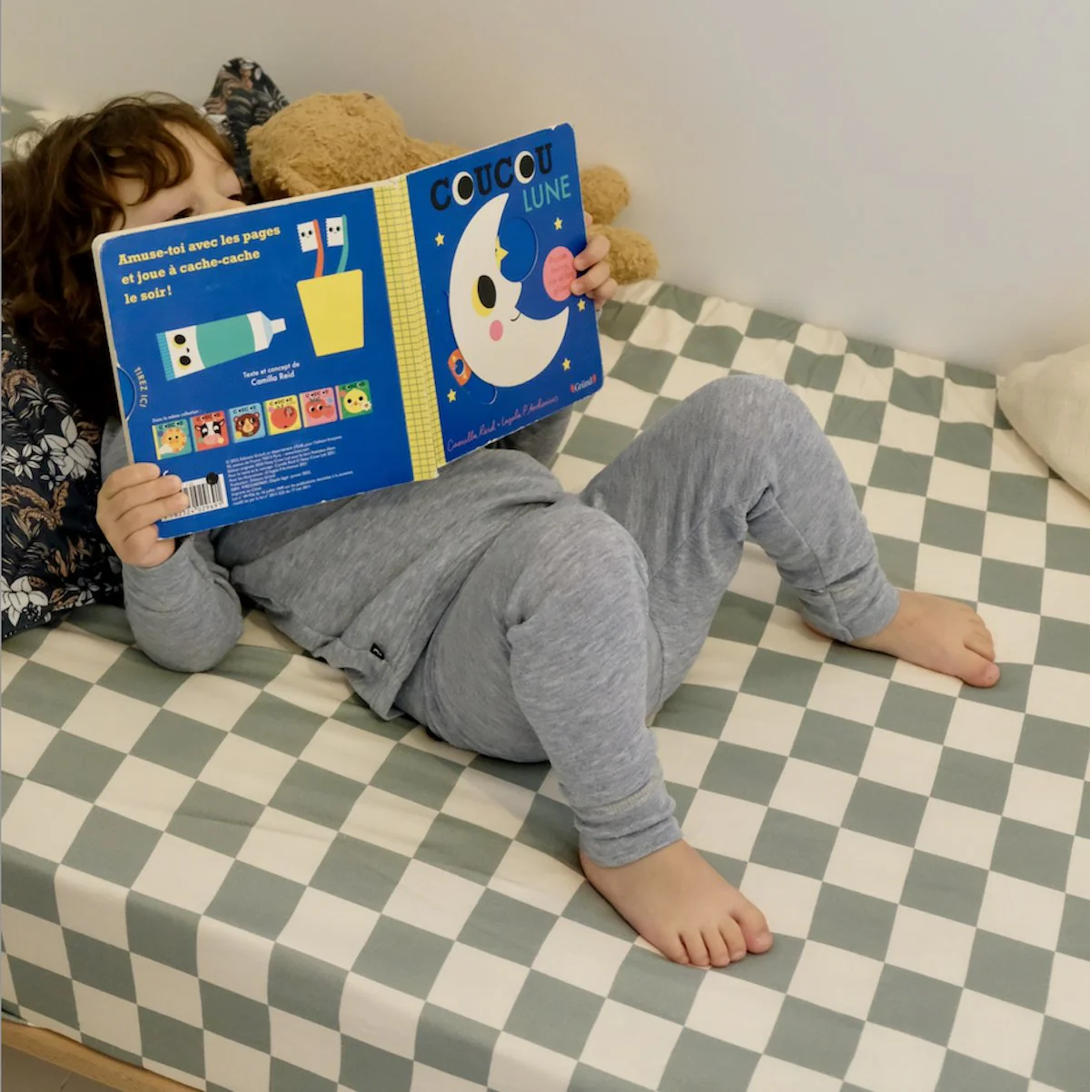 Drap Housse Damier Céladon - Image 3