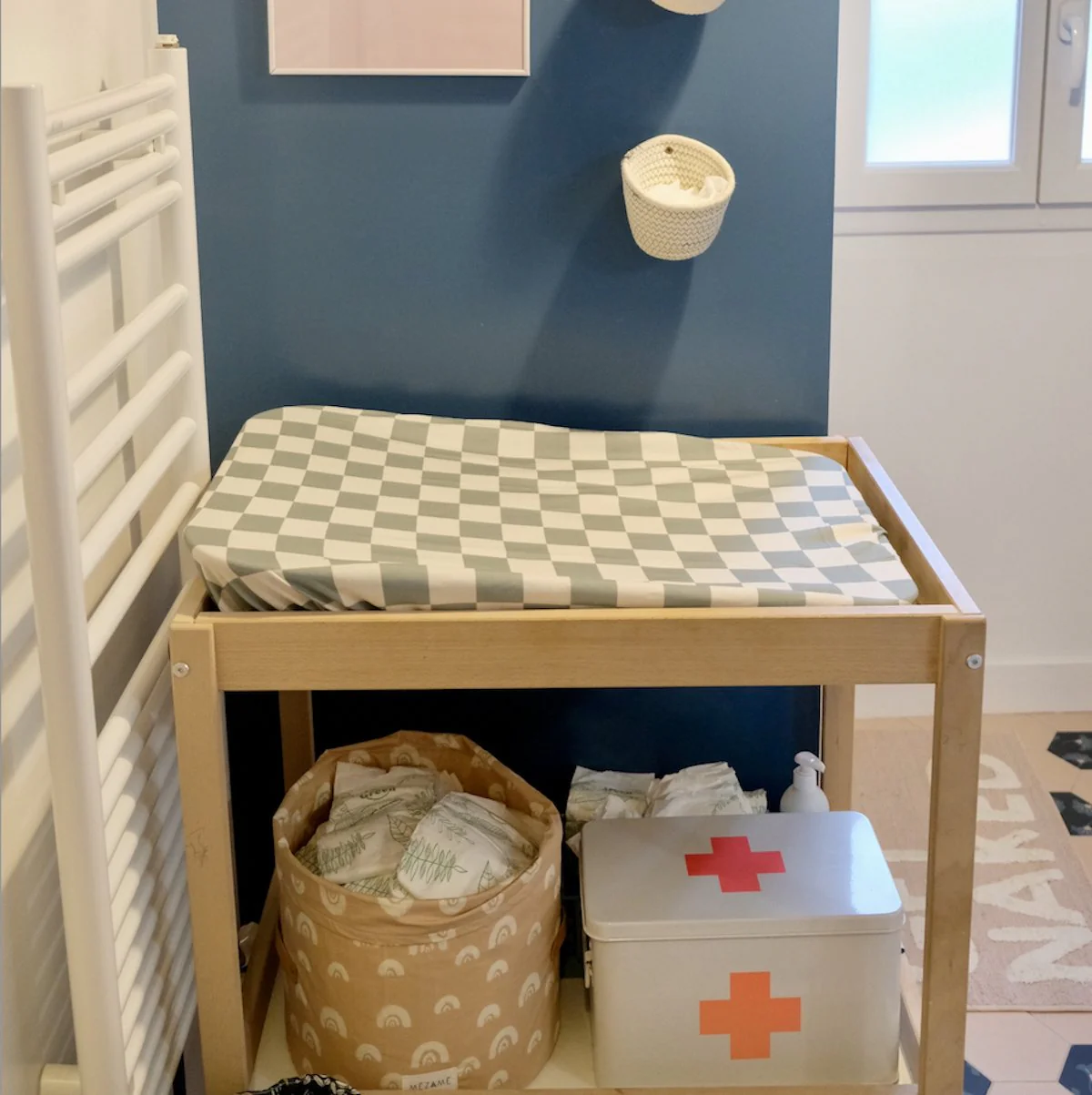 Housse matelas à langer Damier Céladon - Image 3